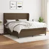 Image de vidaXL Sommier à Lattes de Lit avec Matelas, Lit Rembourré, Lit Double, Lit Adulte de Chambre à Coucher Intérieur, Moderne, Marron Foncé 180x200 cm