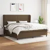 Image de vidaXL Boxspring met matras stof donkerbruin 200x200 cm3128072