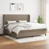 Image de vidaXL Boxspring met matras stof taupe 200x200 cm3128073