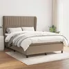 Image de vidaXL Boxspring met matras stof taupe 140x190 cm3128121