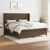Image de vidaXL Boxspring met matras stof donkerbruin 180x200 cm3128144