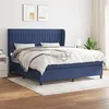 Image de vidaXL Boxspring met matras stof blauw 180x200 cm3128147