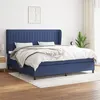 Image de vidaXL Boxspring met matras stof blauw 200x200 cm3128155