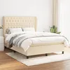Image de vidaXL Boxspring met matras stof cràmekleurig 140x200 cm3128210