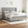 Image de vidaXL Boxspring met matras stof lichtgrijs 160x200 cm3128213