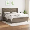 Image de vidaXL Boxspring met matras stof taupe 160x200 cm3128217