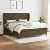 Image de vidaXL Boxspring met matras stof donkerbruin 180x200 cm3128224
