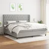 Image de vidaXL Boxspring met matras stof lichtgrijs 200x200 cm3128229