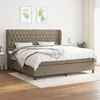 Image de vidaXL Boxspring met matras stof taupe 200x200 cm3128233