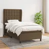 Image de vidaXL Boxspring met matras stof donkerbruin 90x190 cm3128248