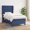 Image de vidaXL Boxspring met matras stof blauw 90x200 cm3128259