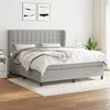 Image de vidaXL Boxspring met matras stof lichtgrijs 160x200 cm3128293