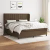 Image de vidaXL Boxspring met matras stof donkerbruin 160x200 cm3128296