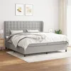 Image de vidaXL Boxspring met matras stof lichtgrijs 200x200 cm3128309