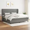 Image de vidaXL Boxspring met matras stof donkergrijs 200x200 cm3128310