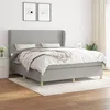 Image de vidaXL Boxspring met matras stof lichtgrijs 160x200 cm3128373