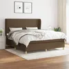 Image de vidaXL Boxspring met matras stof donkerbruin 160x200 cm3128376