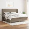 Image de vidaXL Boxspring met matras stof taupe 200x200 cm3128393