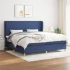 Image de vidaXL Boxspring met matras stof blauw 200x200 cm3128395