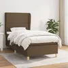 Image de vidaXL Sommier à Lattes de Lit avec Matelas, Lit Rembourré, Lit Simple, Lit Adulte de Chambre à Coucher Intérieur, Moderne, Marron Foncé 90x190 cm