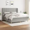 Image de vidaXL Boxspring met matras stof lichtgrijs 160x200 cm3128533