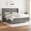 Image de vidaXL Boxspring met matras stof donkergrijs 160x200 cm3128534
