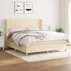 Image de vidaXL Boxspring met matras stof cràmekleurig 160x200 cm3128538