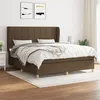 Image de vidaXL Boxspring met matras stof donkerbruin 180x200 cm3128544
