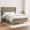 Image de vidaXL Boxspring met matras stof taupe 140x190 cm3128601