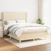 Image de vidaXL Boxspring met matras stof cràmekleurig 140x200 cm3128610