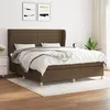 Image de vidaXL Boxspring met matras stof donkerbruin 160x200 cm3128616
