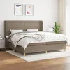 Image de vidaXL Boxspring met matras stof taupe 200x200 cm3128633