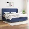 Image de vidaXL Boxspring met matras stof blauw 200x200 cm3128635