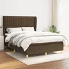 Image de vidaXL Boxspring met matras stof donkerbruin 140x190 cm3128680