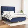 Image de vidaXL Boxspring met matras stof blauw 140x190 cm3128683