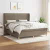 Image de vidaXL Boxspring met matras stof taupe 160x200 cm3128697