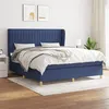 Image de vidaXL Boxspring met matras stof blauw 160x200 cm3128699