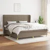 Image de vidaXL Boxspring met matras stof taupe 200x200 cm3128713