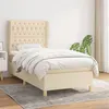 Image de vidaXL Boxspring met matras stof cràmekleurig 90x200 cm3128738