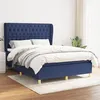 Image de vidaXL Boxspring met matras stof blauw 140x190 cm3128763