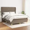 Image de vidaXL Boxspring met matras stof taupe 140x200 cm3128769