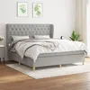 Image de vidaXL Boxspring met matras stof lichtgrijs 160x200 cm3128773