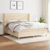 Image de vidaXL Boxspring met matras stof cràmekleurig 180x200 cm3128786