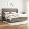 Image de vidaXL Boxspring met matras stof taupe 200x200 cm3128793