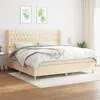 Image de vidaXL Boxspring met matras stof cràmekleurig 200x200 cm3128794