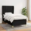 Image de vidaXL Boxspring met matras stof zwart 90x190 cm3128807