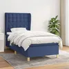 Image de vidaXL Boxspring met matras stof blauw 90x190 cm3128811