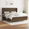 Image de vidaXL Boxspring met matras stof donkerbruin 160x200 cm3128856