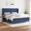 Image de vidaXL Boxspring met matras stof blauw 160x200 cm3128859
