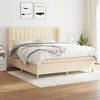 Image de vidaXL Boxspring met matras stof cràmekleurig 180x200 cm3128866